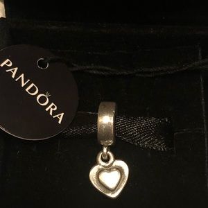 Authentic Pandora retired silver heart dangle